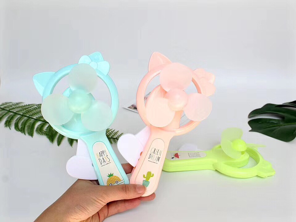 Mini kitten hand-pressing fan, children's toy hand-pressing small fan undefined