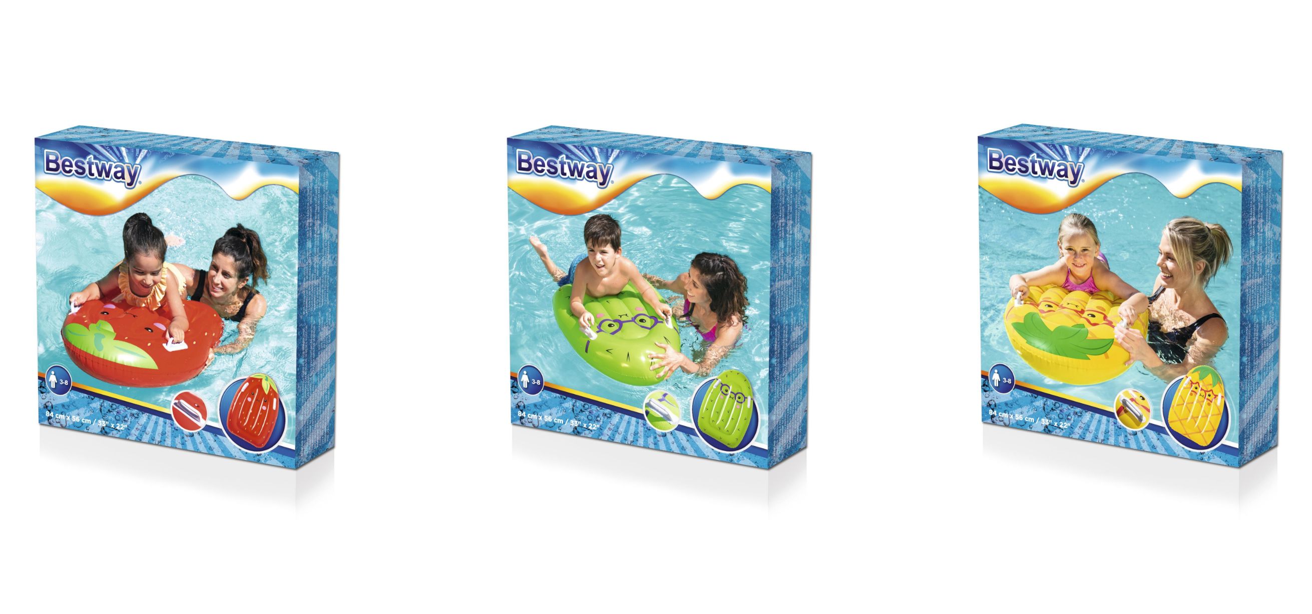 Bestway® 33" x 22"/84cm x 56cm 水果冲浪板白底实物图