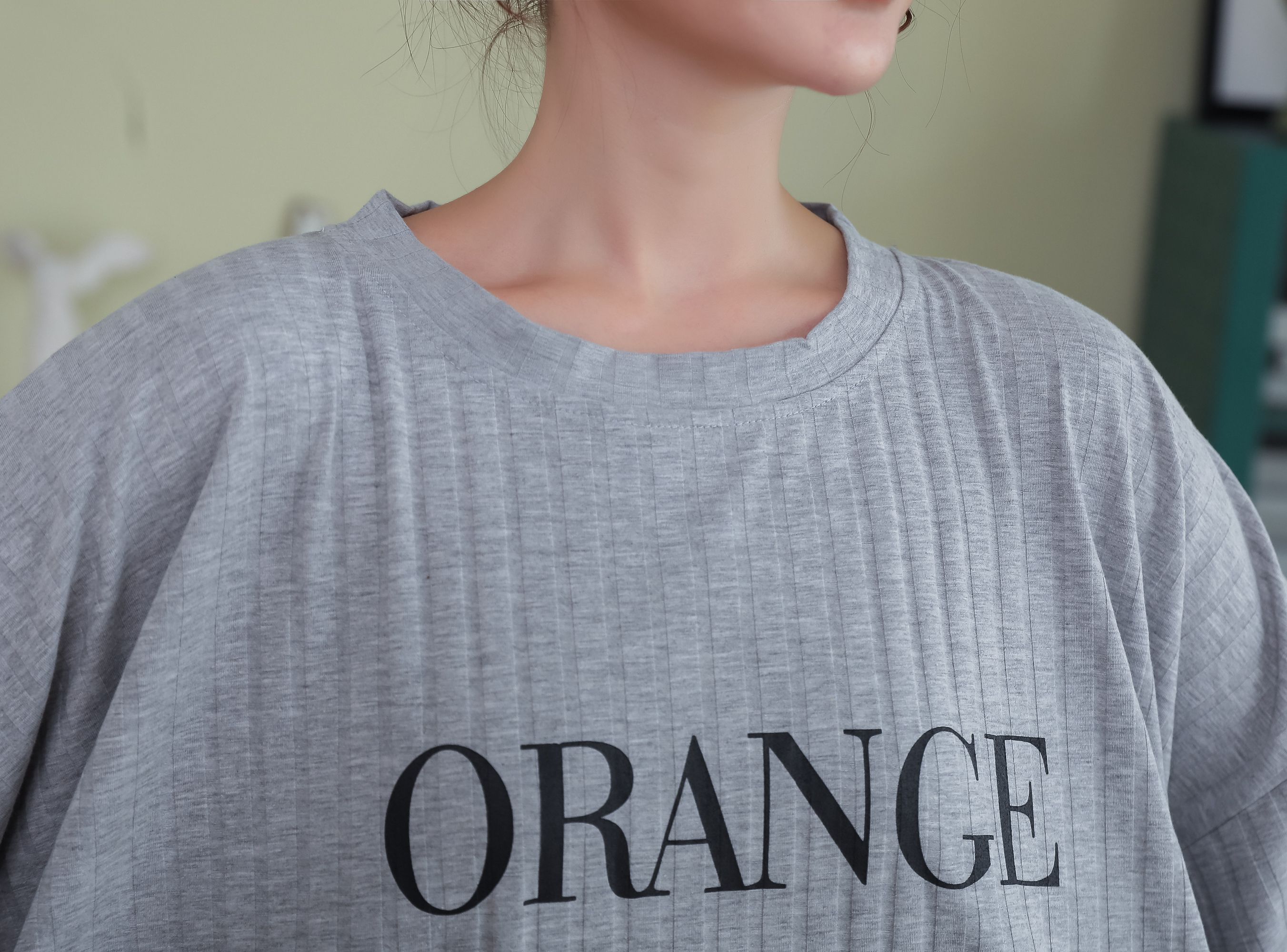 New style of pure cotton casual home wear, printed skirt, orange detail image 4