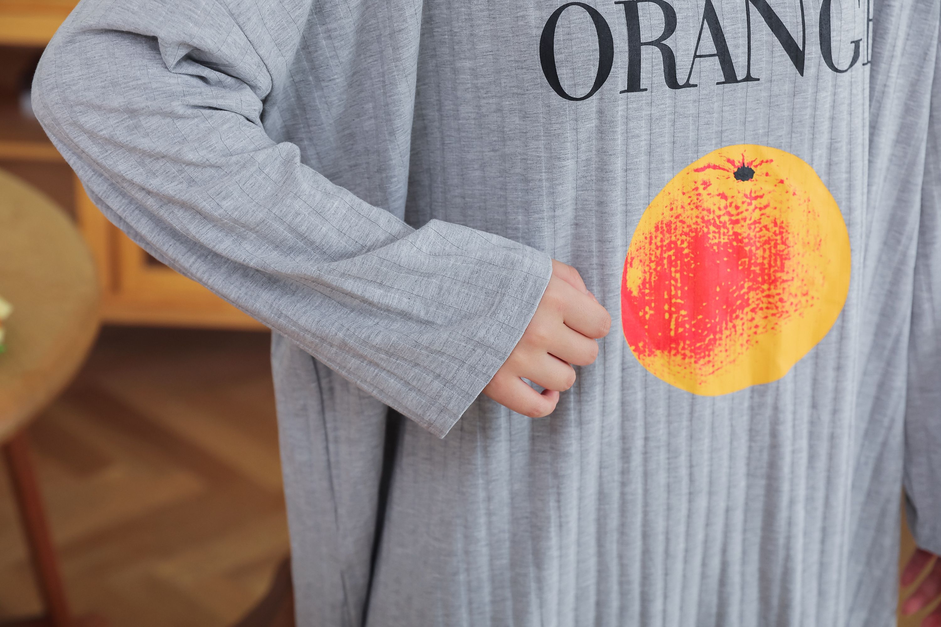 New style of pure cotton casual home wear, printed skirt, orange detail image 5