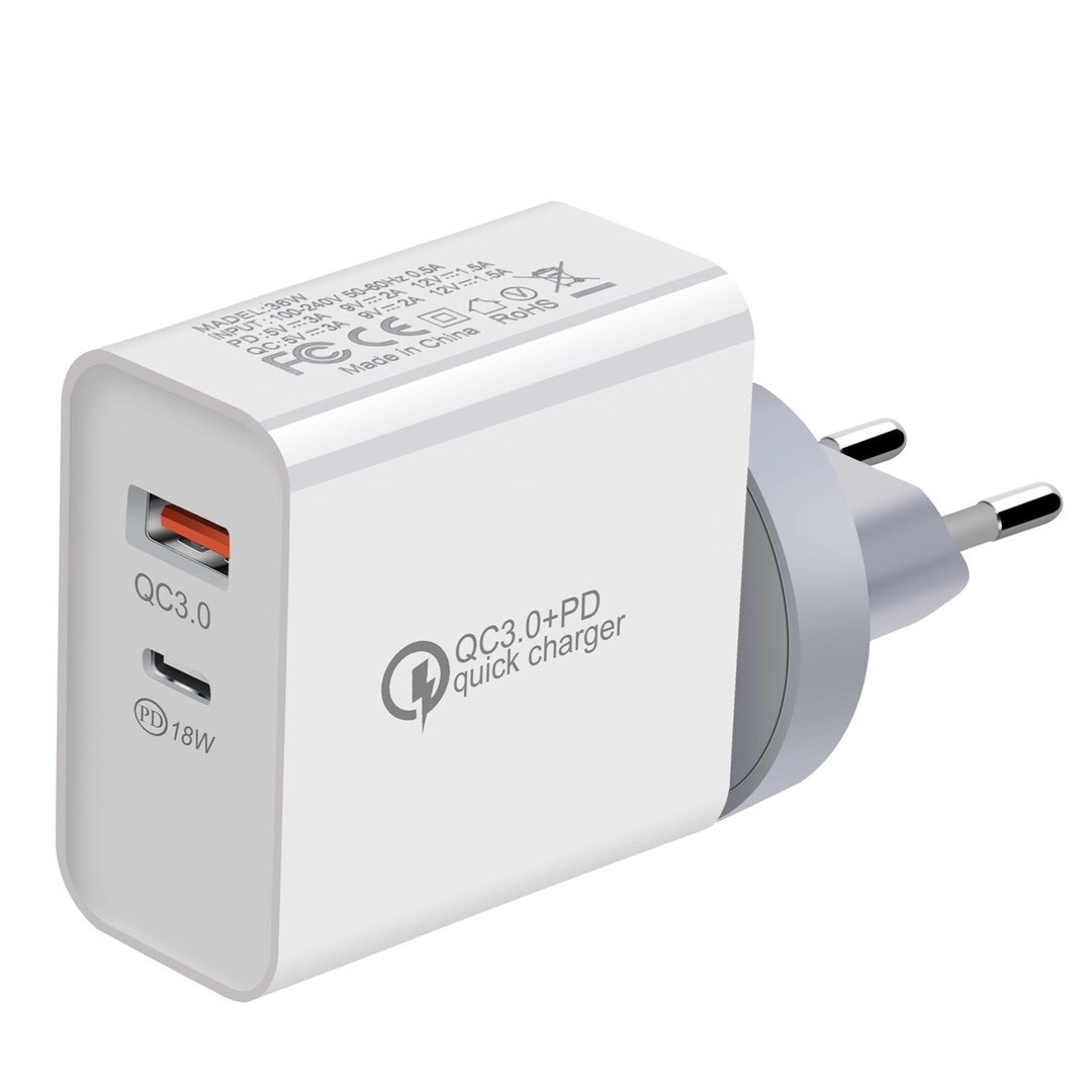Charger set: 36W PD+QC3.0 charger undefined