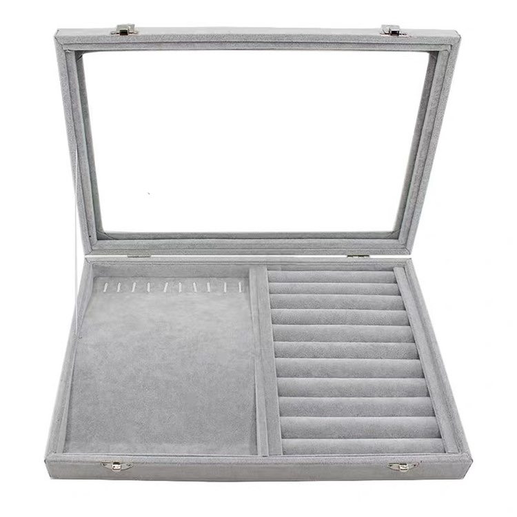 Suede Gray Jewelry Box