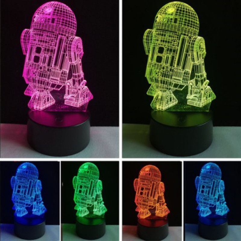 3d Star Wars robot Night light Visual touch seven-color gradient novel lighting home decoration light detail image 1