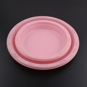 一次性PS塑料盘子快餐店盘食堂托盘餐盘加厚圆形野炊盘炒货盘定制