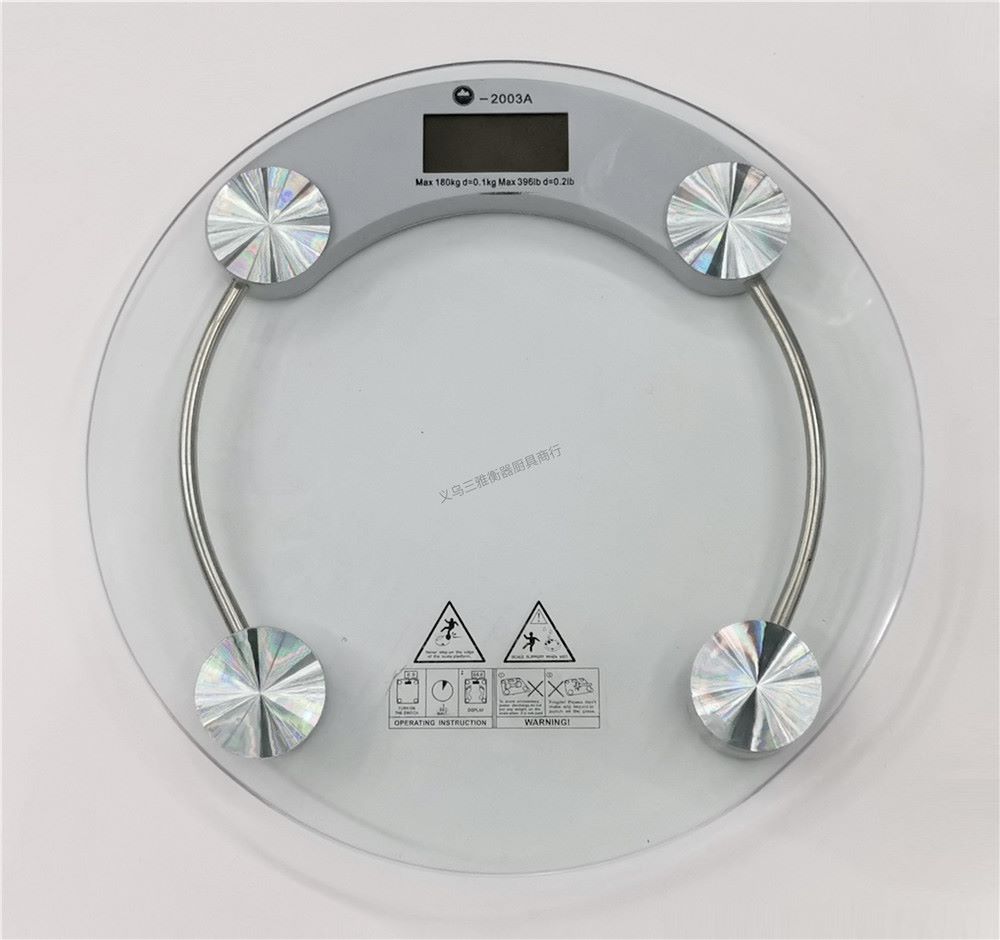 2003A电子人体秤体重秤直径33cm圆形 8mm厚钢化玻璃面 称重150kg详情1