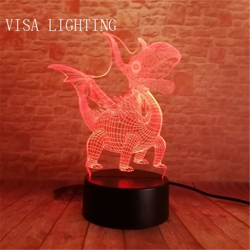 3d light Pterosaur dinosaur led night light, acrylic ambient decorative light, bedroom children's room light detail image 1