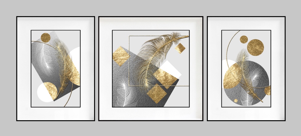 本来·画 双框鎏金画背景墙装饰画铝合金框现代风格轻奢现代主义沙发背景装饰画餐厅画来图定制手工详情图7