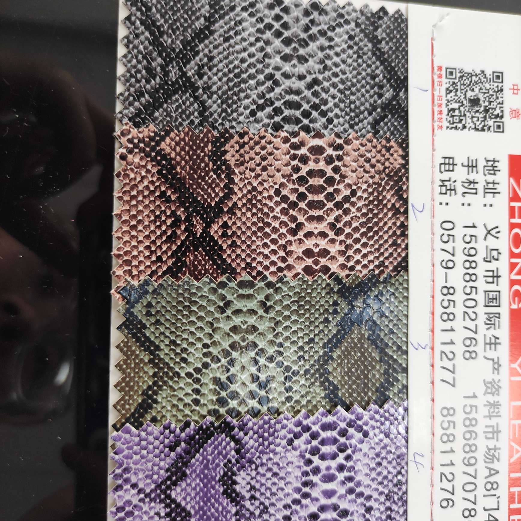 Direct sales from the manufacturer of high, medium and low-grade leather fabrics with embossed snake patterns. New best-selling styles detail image 1