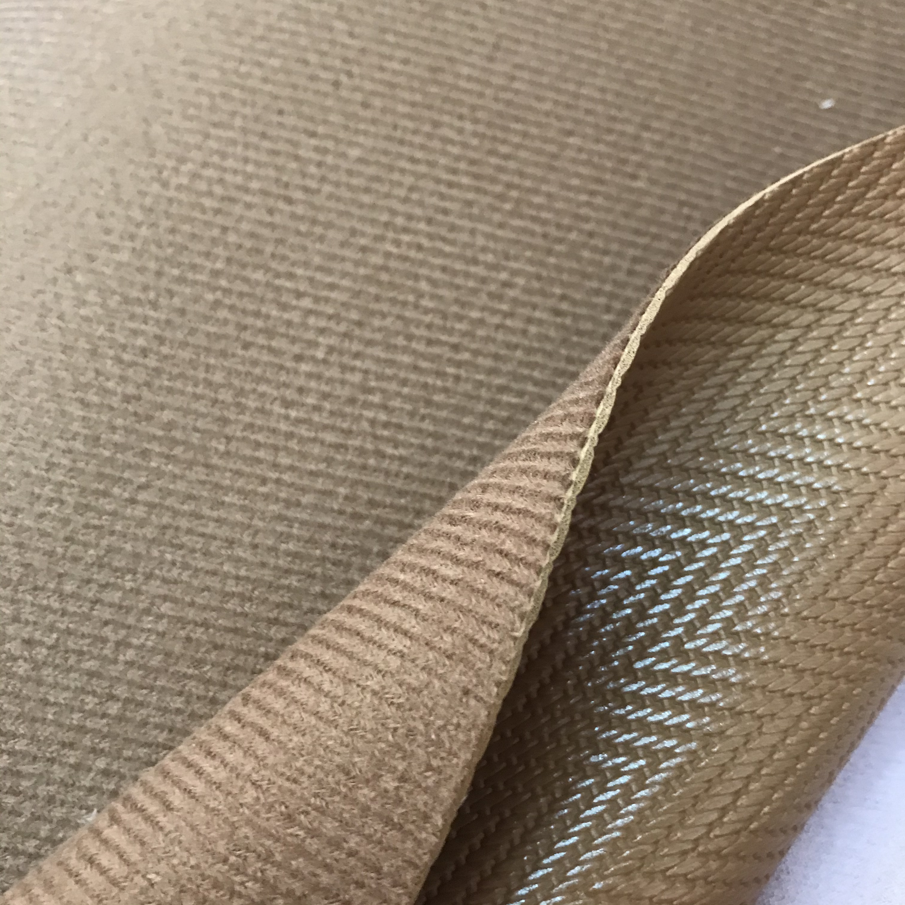 Anti-cotton fleece base 1.7mm thick PVC wavy leather fabric for luggage and handbags, artificial leather Item Picture