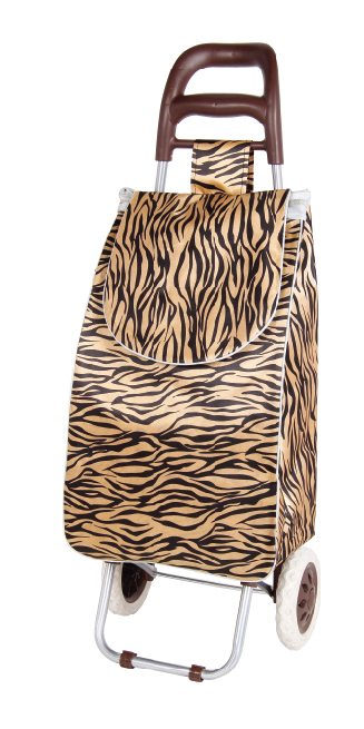Colored fabric grocery shopping essentials: small trolley, shopping cart, lever cart, household portable small cart, folding luggage cart Item Picture