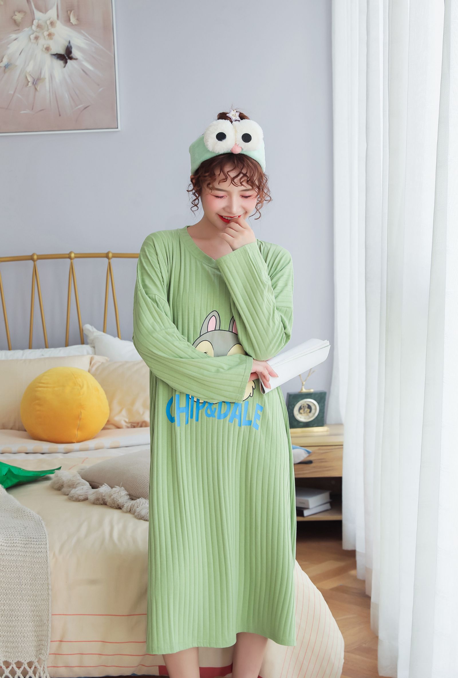 New pure cotton casual home wear with printed skirt for squirrels