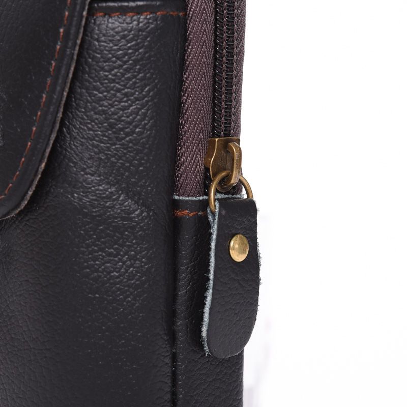 男士多功能 防水时尚手机袋牛皮腰挂包竖款详情图13