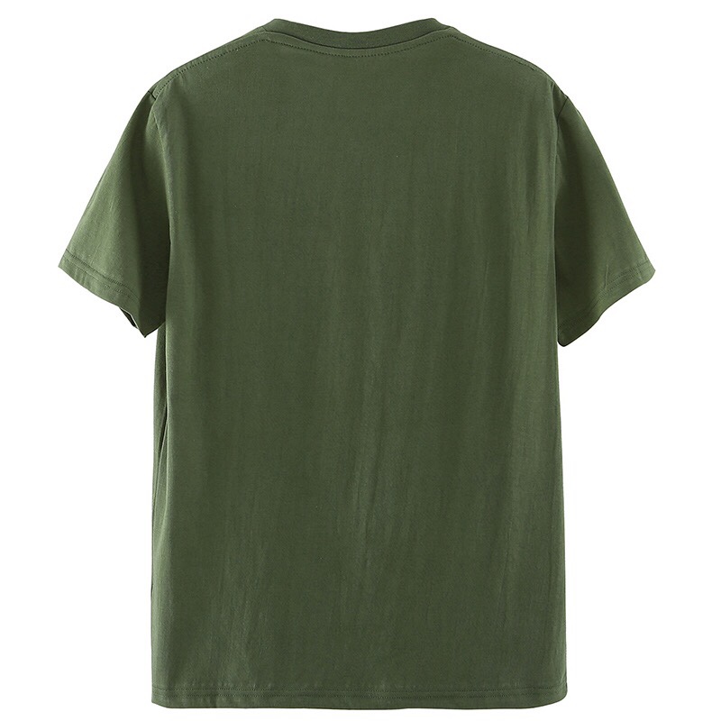 Verde manga corta suelta hombre manga corta camiseta 2021 nuevo verano color sólido algodón cuerpo blanco media manga tendencia legging ropa superior