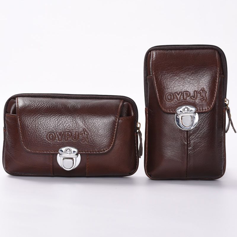 男士多功能 防水时尚手机袋牛皮腰挂包竖款详情图7