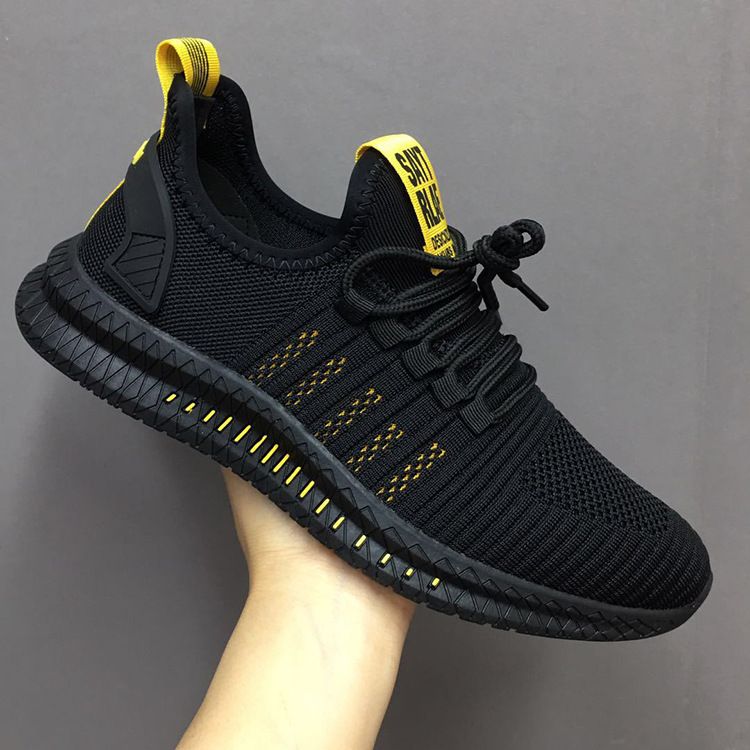 2020 Spring And Summer Casual Shoes Non-Slip Shock Absorption Hollow Flying Woven Men's Shoes A Slip-On Live Sports Shoes Burst Running Shoes