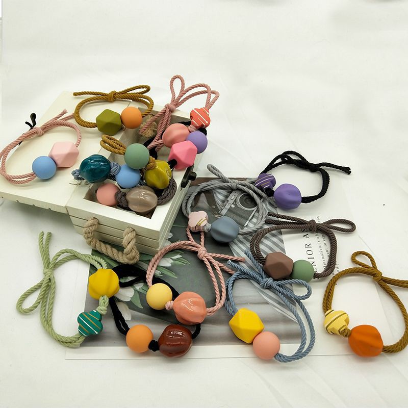 Geometric pendant rubber band son joker tie-in hair high durable hair ring hair circle Japan and Korea hyun lovely girls head rope thumbnail