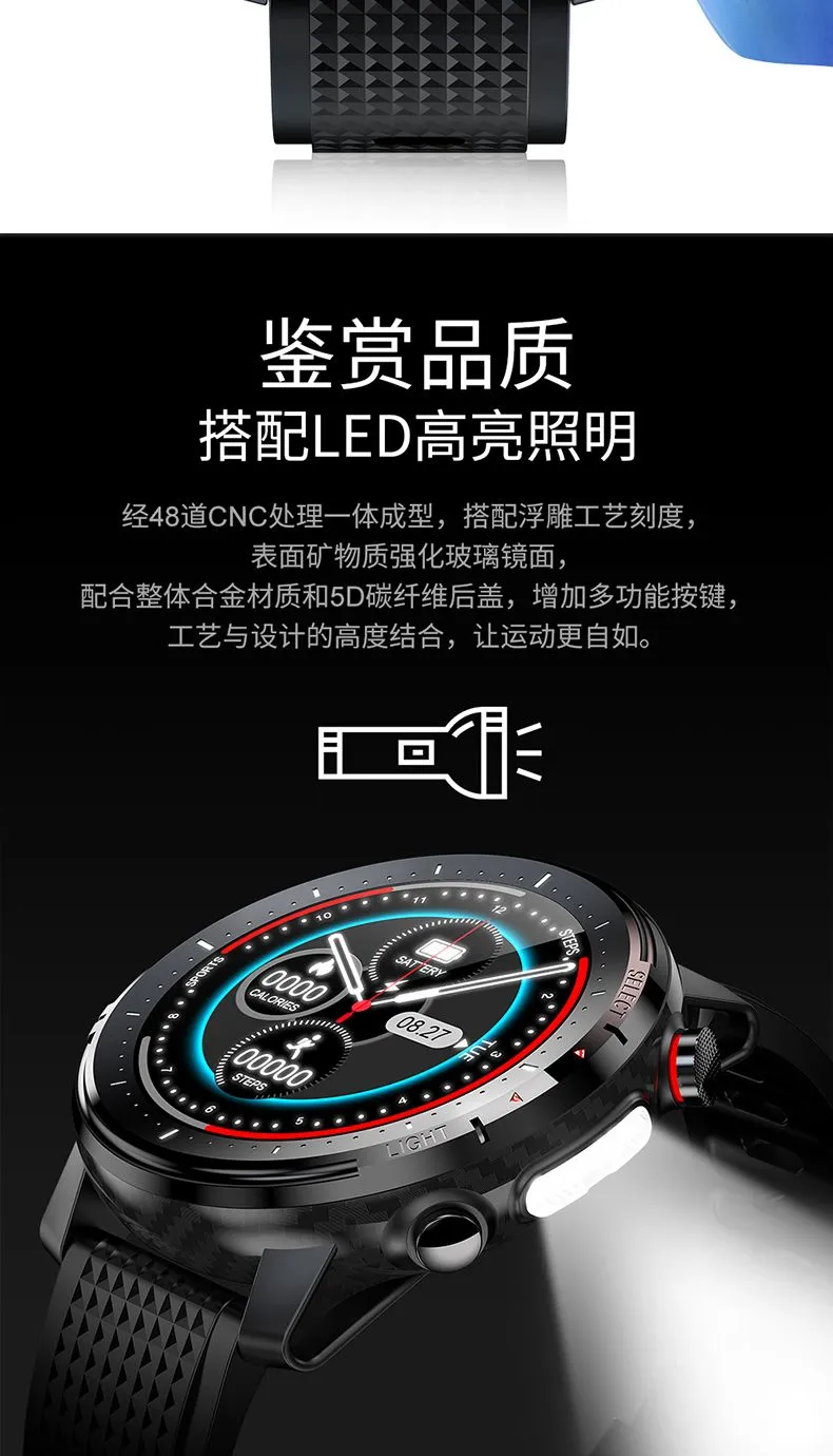 Yiwu Good Goods L15 Heart Rate and Blood Pressure Measurement Sports waterproof touch screen incoming call push Bluetooth electronic smartwatch detail image 3