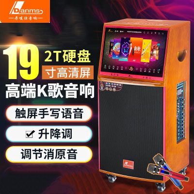 Danmushi outdoor solid wood audio square dance with display screen KARAOKE home network mobile KTV karaoke machine speaker box thumbnail