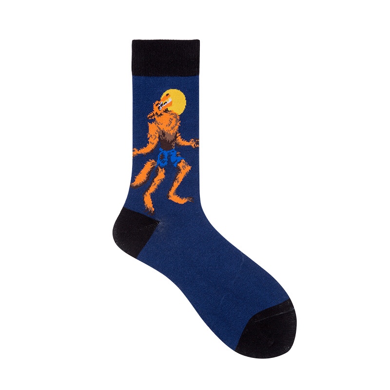 MOXIAO's new mushroom smiley face US dollar element trendy men's socks are sold both domestically and internationally undefined