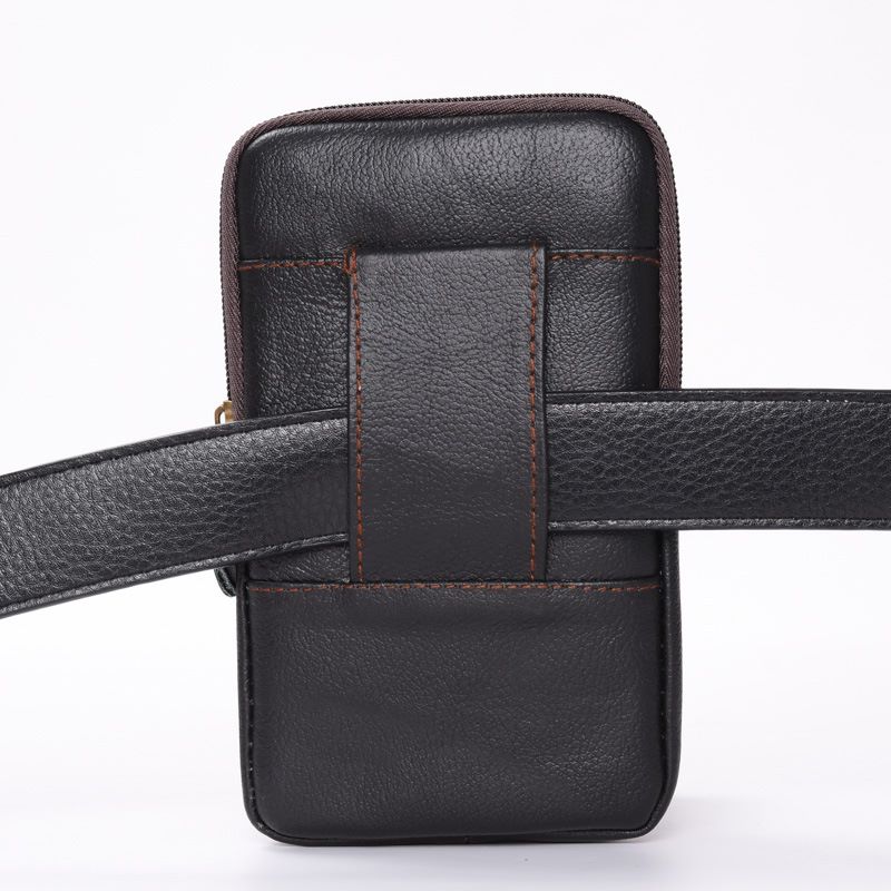 男士多功能 防水时尚手机袋牛皮腰挂包竖款详情图10