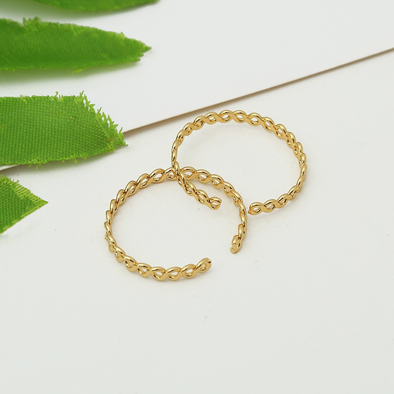 Zhongxing Korean style Korean version of fashion jewelry open ring pure copper plated 14K gold plated ring wholesale