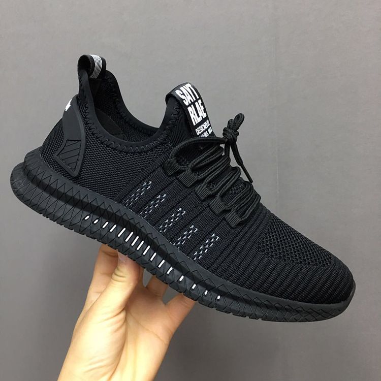 2020 Spring And Summer Casual Shoes Non-Slip Shock Absorption Hollow Flying Woven Men's Shoes A Slip-On Live Sports Shoes Burst Running Shoes details Picture