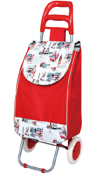 Color-matched fabric shopping essentials, small trolley, shopping cart, trolley, portable home cart, folding luggage cart, essential for going shopping Item Picture