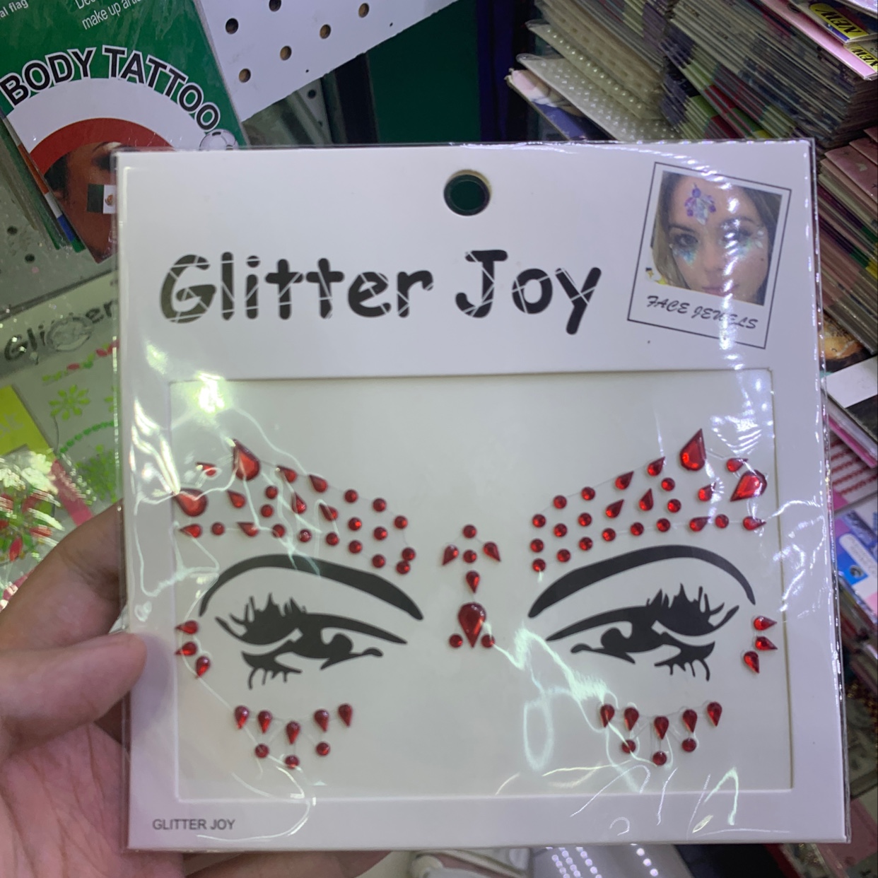 蹦迪夜店音乐节万圣节派对化妆脸钻贴 欧美 INS网红款 亚克力水钻树脂贴脸饰品a3图