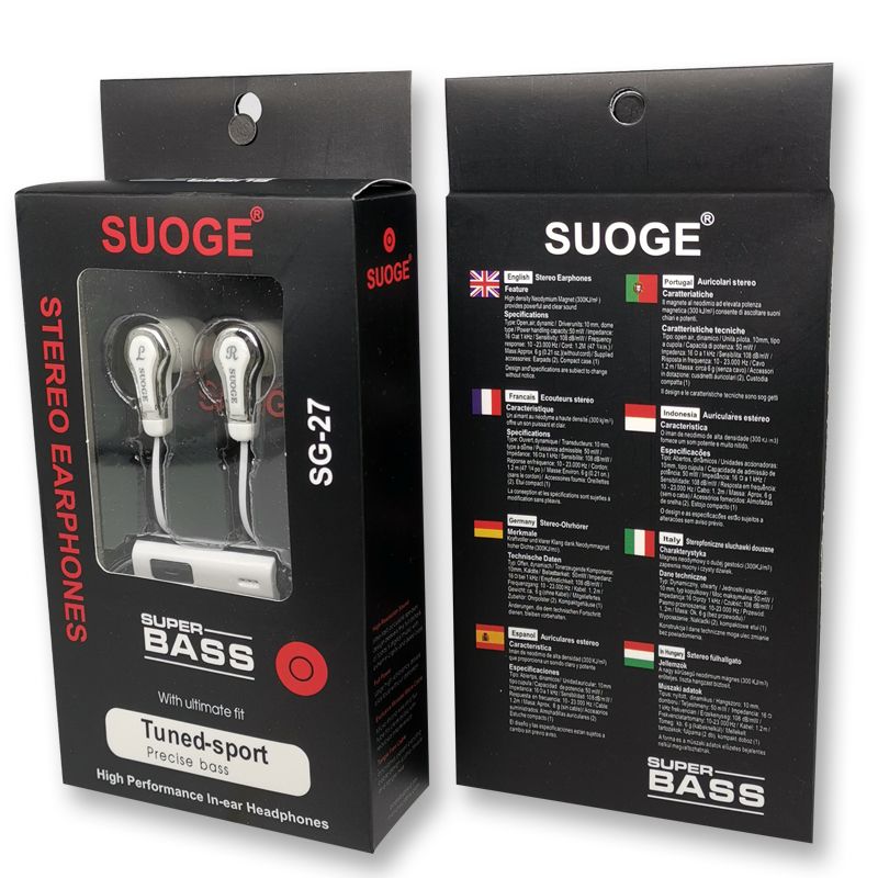 SUOGE索歌耳机SG-27入耳式手机耳机带麦克风（颜色随机发货）详情2
