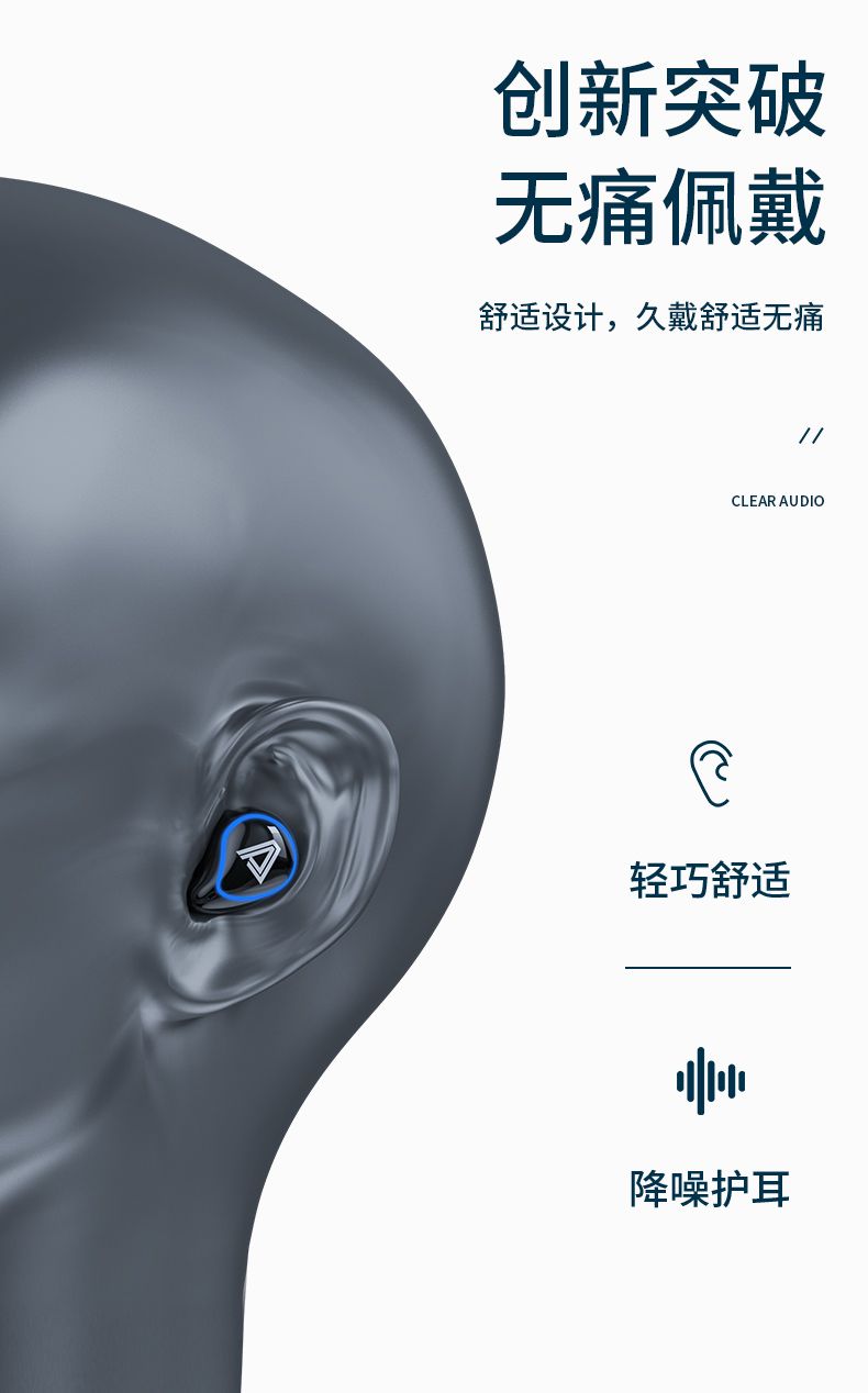 YEMAX TWS蓝牙耳机5.0带充电仓降噪入耳式运动蓝牙耳机详情图3