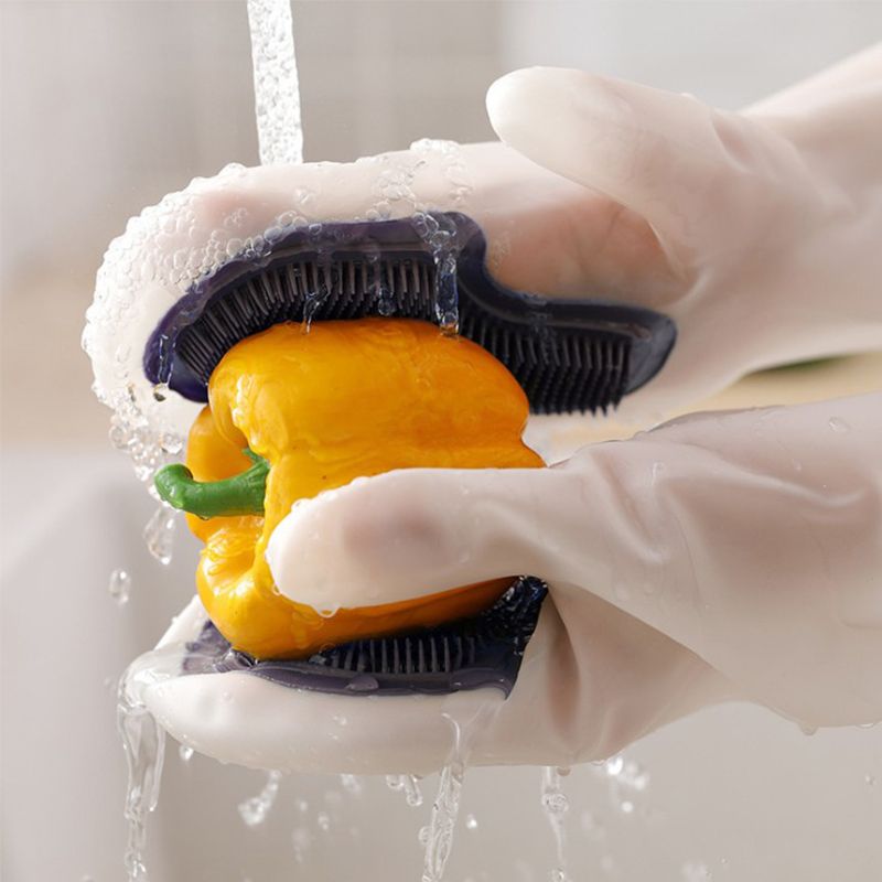 硅胶魔术刷洗碗手套带毛刷洗碗神器防滑防水耐磨厨房家务详情图4