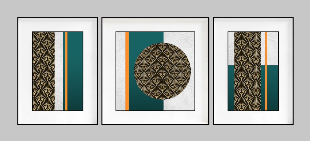 本来·画 双框鎏金画背景墙装饰画铝合金框现代风格轻奢现代主义沙发背景装饰画餐厅画来图定制手工详情图6