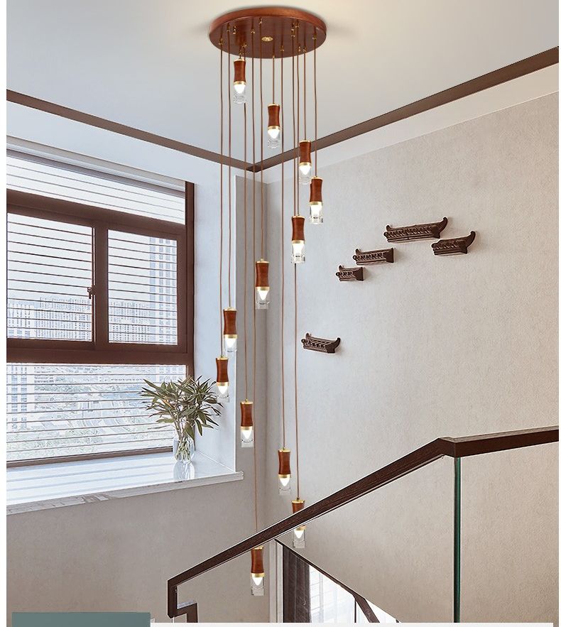 Shanggu carefully selected new products: Sabili solid wood + copper + acrylic ceiling light and staircase light
