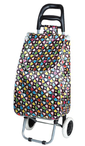 Colored fabric grocery shopping essentials: Small trolley, shopping cart, trolley, portable home cart, folding luggage cart, essential for going shopping details Picture
