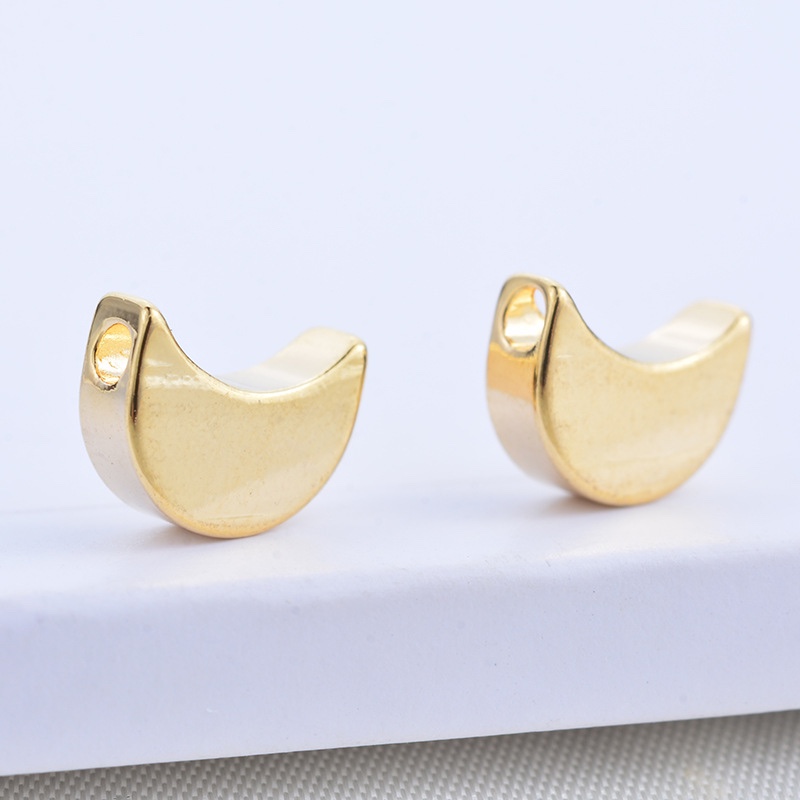 Zhongxing Accessories diy Korean style bracelet Small pendant in stock wholesale 10*7mm semi-round moon small pendant foot chain light bead small pendant Specification image