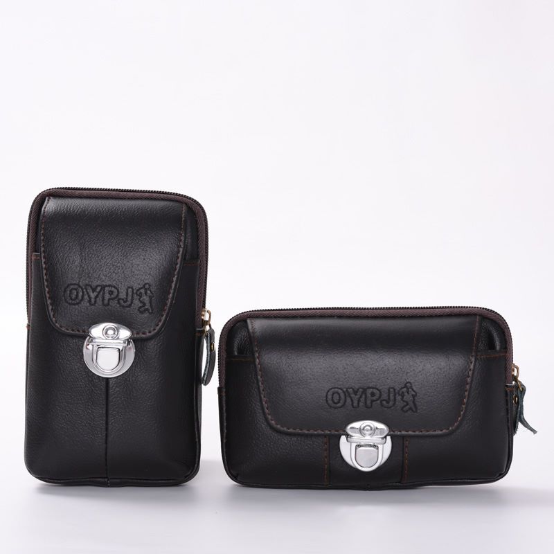 男士多功能 防水时尚手机袋牛皮腰挂包竖款详情图8