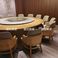 郑州酒店包厢实木电动餐桌定做高端会所新中式大理石电动装盘桌子细节图