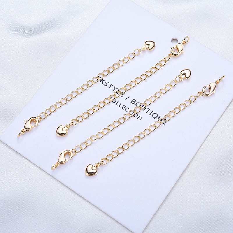 Zhongxing Accessories Factory offers direct sales of extended chains with lobster buckles and heart-shaped pendants Specification image