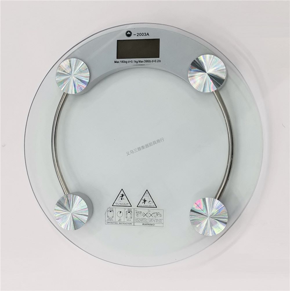 2003A电子人体秤体重秤直径33cm圆形 8mm厚钢化玻璃面 称重150kg详情3