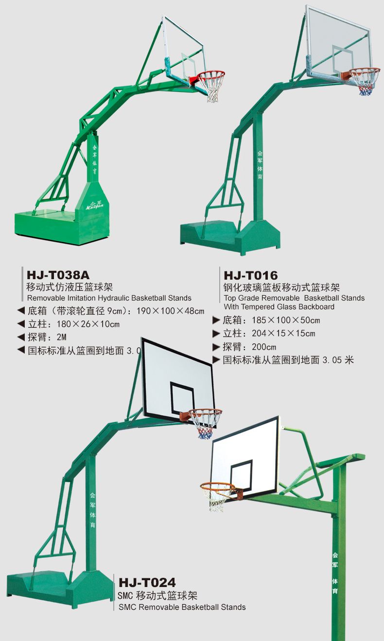 HJ-T094A会军义体健铝合金加厚高档钢化玻璃篮板户外透明篮板详情图5