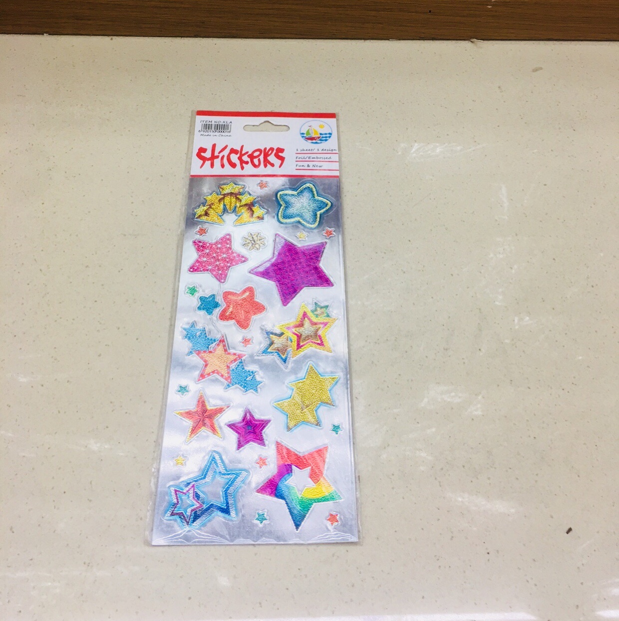 Flat aluminum foil embossed cartoon stickers pentagram