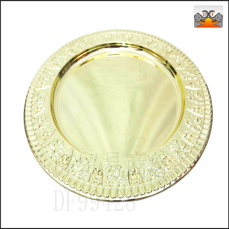 DF99428  意兰盘 圆形盘 不锈钢盘  厨房酒店用品   DF TRADING HOUSE详情图1