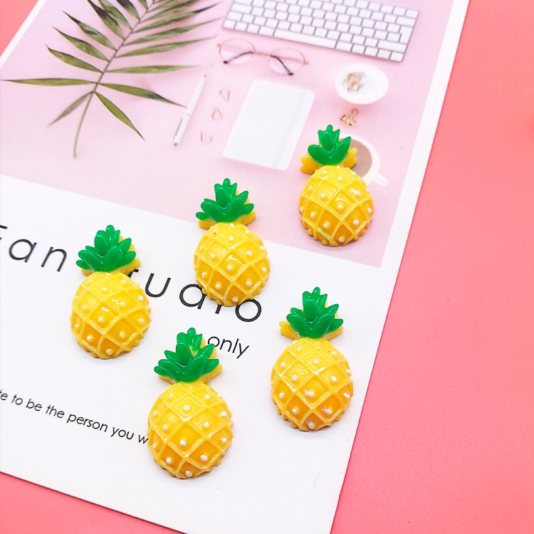 Green resin fruit painting pineapple pineapple resin patch mobile phone shell beauty accessories stationery DIY accessories thumbnail