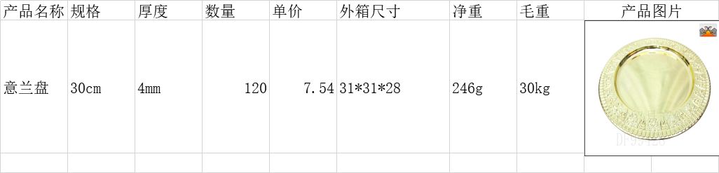 DF99428  意兰盘 圆形盘 不锈钢盘  厨房酒店用品   DF TRADING HOUSE详情图3