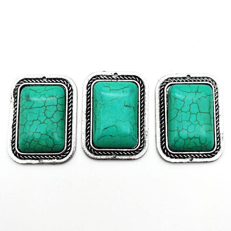 Clothing accessories, rectangular hand-carved flower bats, Mongolian elements, ethnic style semi-finished products, loose beads, customizable detail image 16