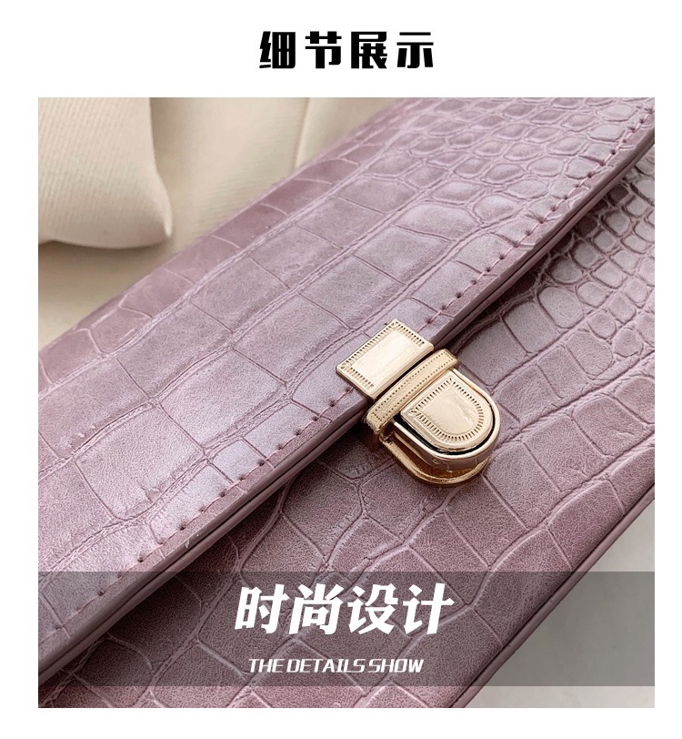 Domestic sales and export, custom-made summer popular small bags for women, 2020 new trendy and fashionable crocodile pattern small square bag, Korean style, versatile and high-quality underarm bag Item Picture