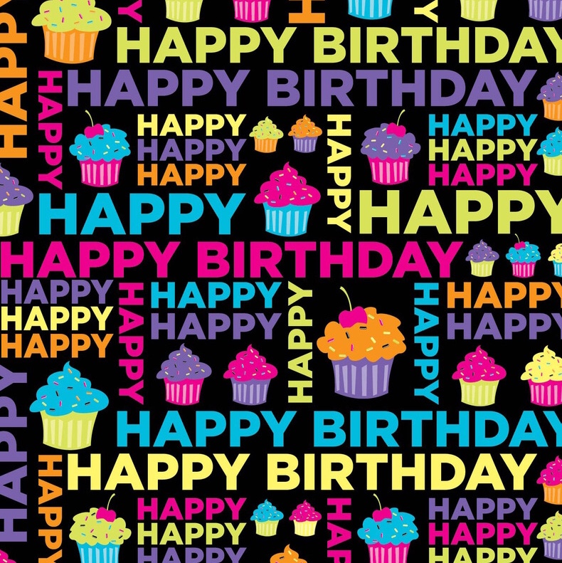 礼物包装纸生日黑色经典