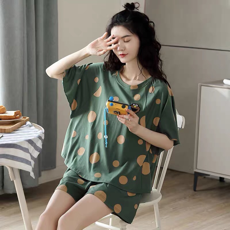 睡衣女夏季莫代尔短袖短裤韩版学生两件套装薄款产品图
