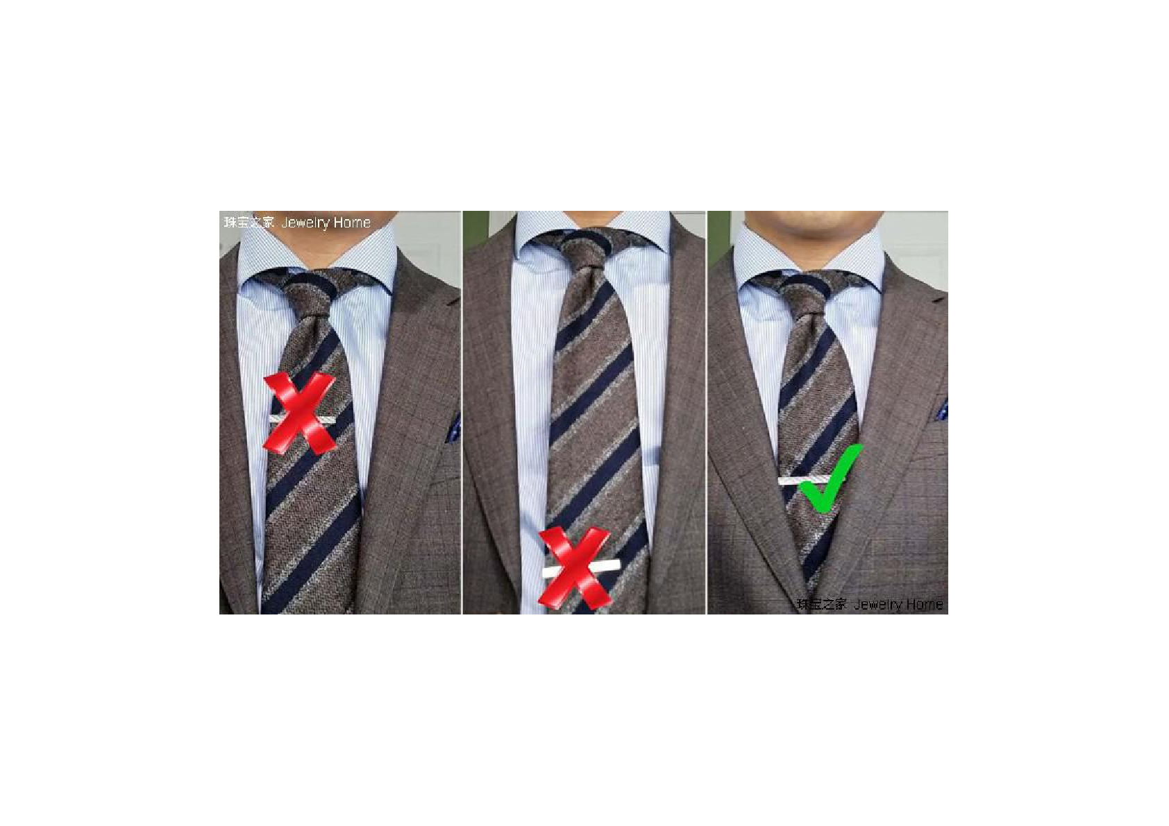 High-end cufflinks/tie clips copper brushed three-piece set accessories detail image 4