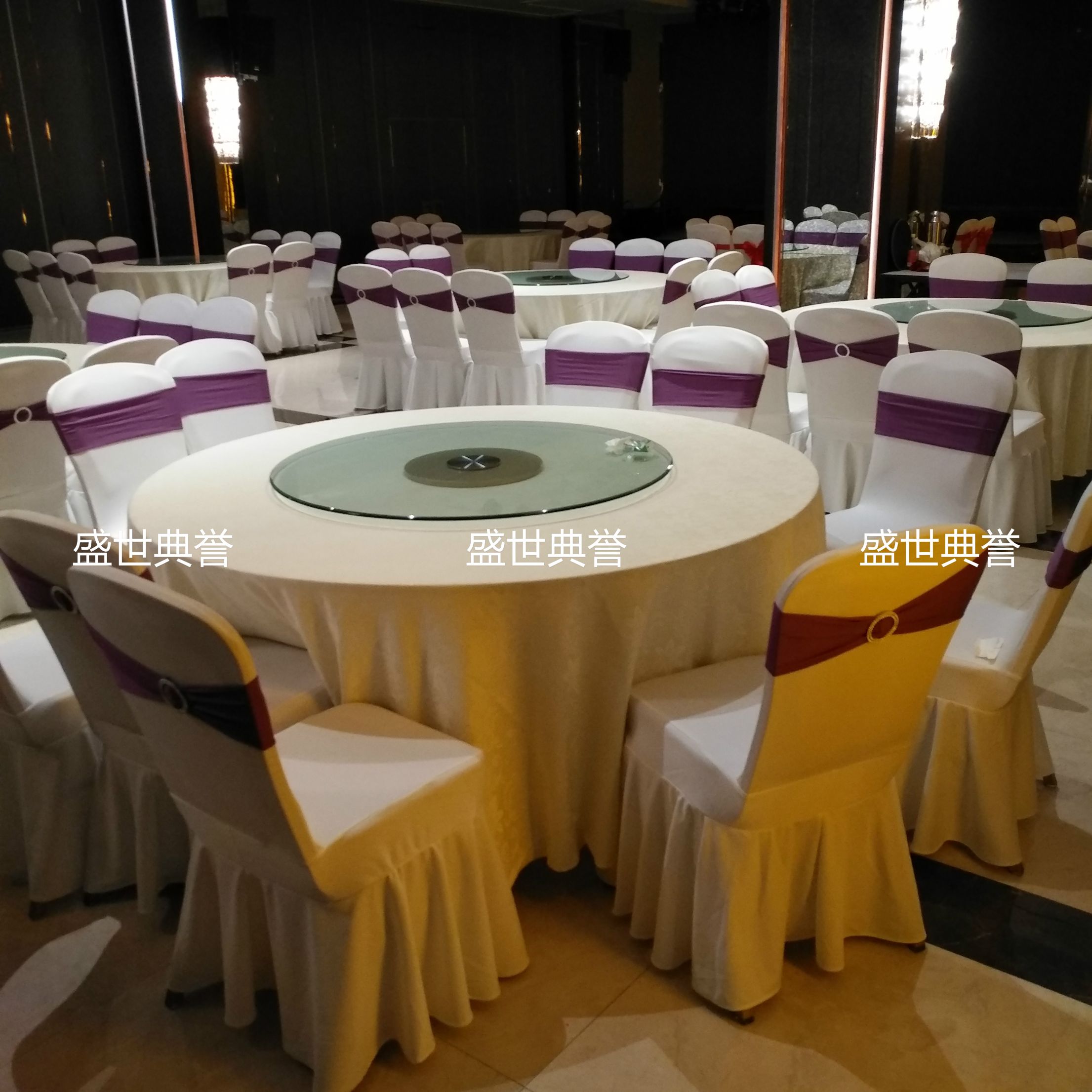 南昌星级酒店宴会厅弹力椅套宴会中心婚庆椅套饭店餐厅布草定做产品图